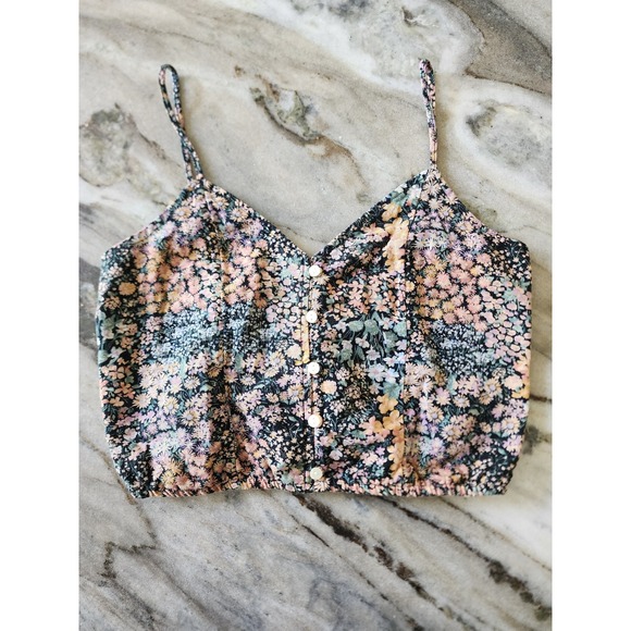 American Eagle Outfitters Tops - American Eagle Corset Crop Top Floral Y2K Boho Festival Bralette XS